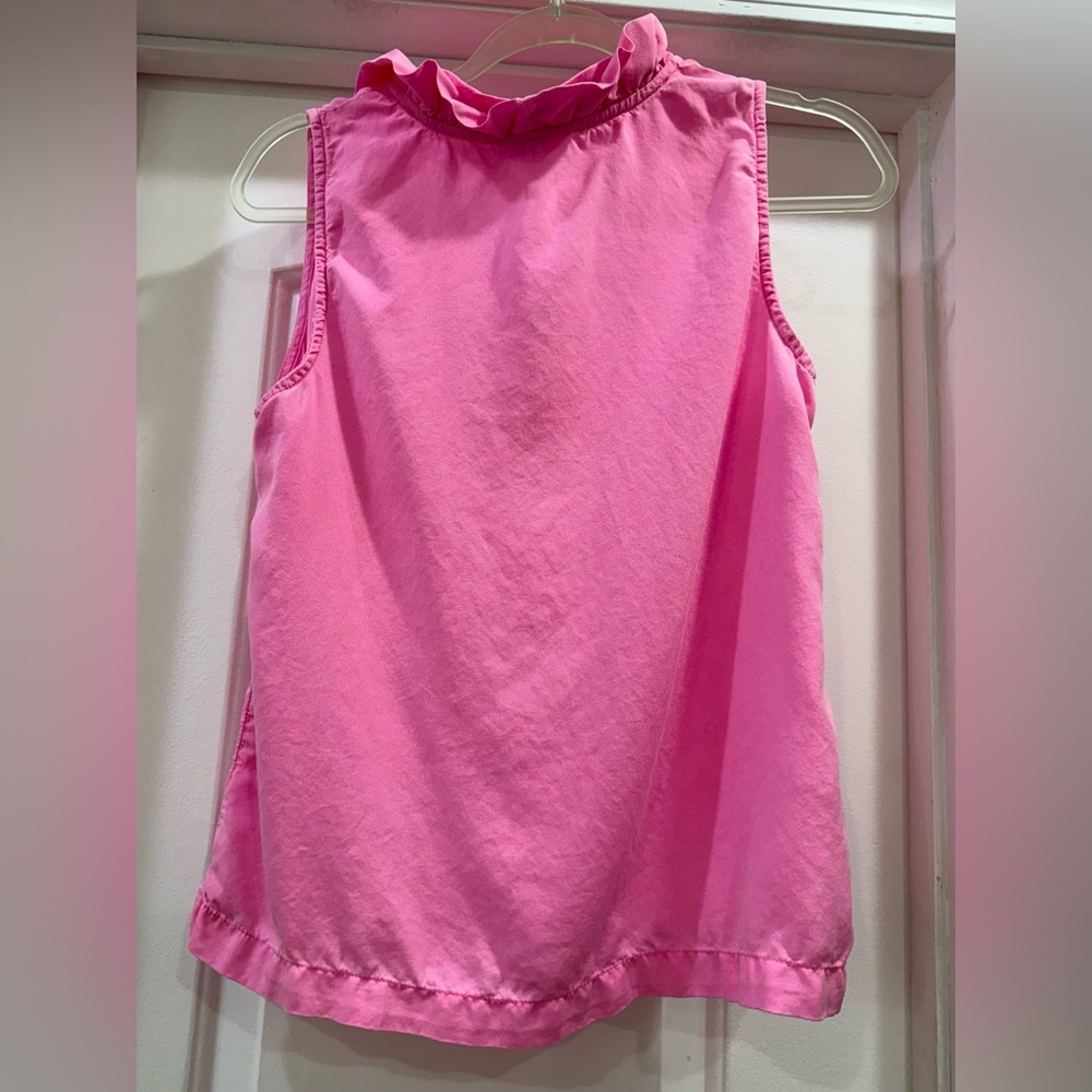crown & ivy Pink Ruffle V-Neck Sleeveless Blouse Size Medium Petite - Picture 5 of 10